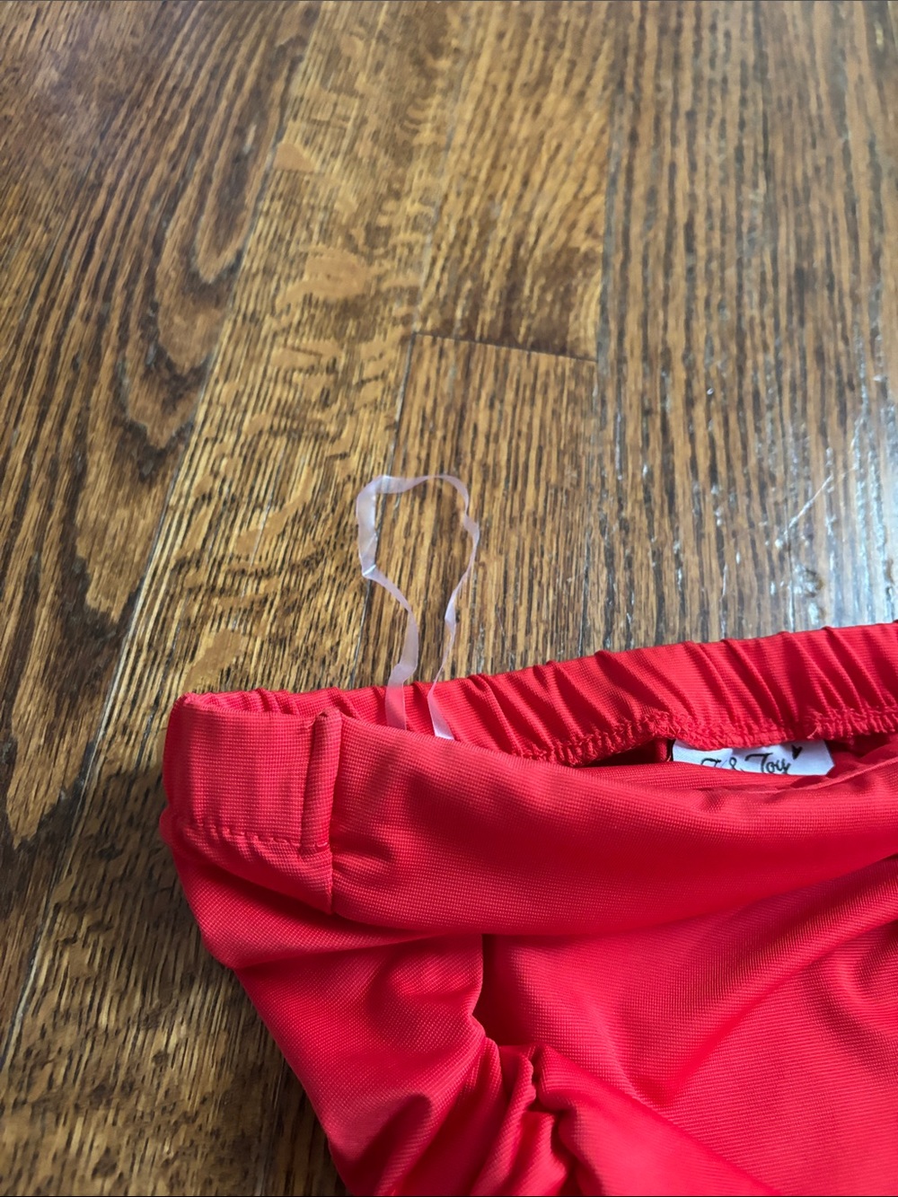 Red Strapless Ruched Tube Top - Picture 8 of 8